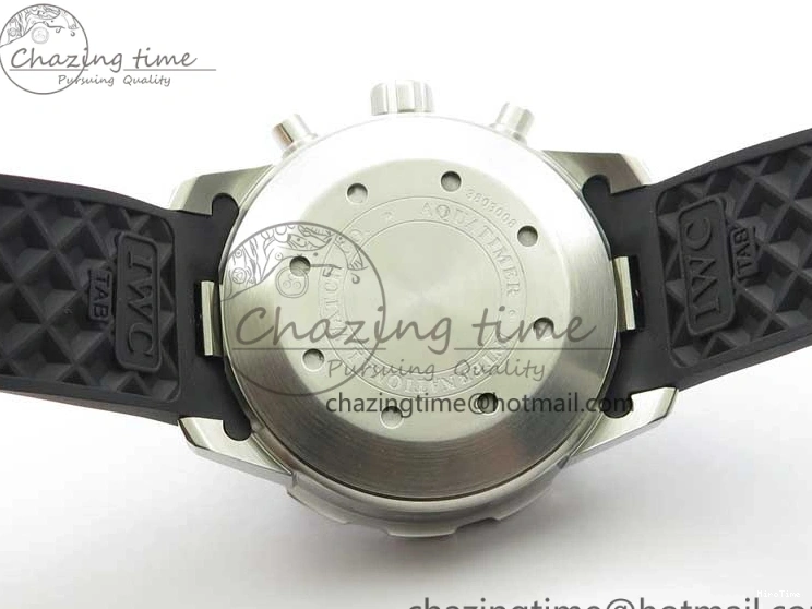 MIROTIME 0103 Aquatimer Chrono IW376702 SS BLS 1:1 Best Edition Black Dial on Black Rubber Strap A WellDesigned 7105